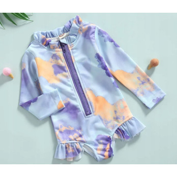 STRÓJ KĄPIELOWY DZIEWCZĘCY KOMBINEZON TIE DYE UV UPF50+ 128/134 6+LAT