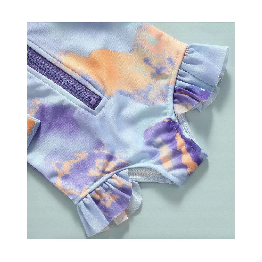 STRÓJ KĄPIELOWY DZIEWCZĘCY KOMBINEZON TIE DYE UV UPF50+ 128/134 6+LAT