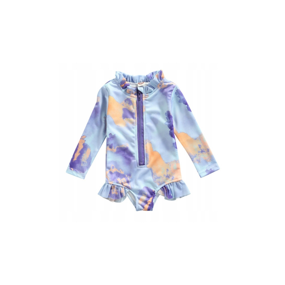 STRÓJ KĄPIELOWY DZIEWCZĘCY KOMBINEZON FIOLET TIE DYE UV UPF50+ 122 5+ LAT