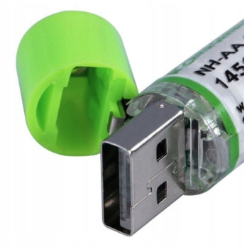 AKUMULATOR BATERIA AA ŁADOWANA USB 1450mAh ZESTAW 4 sztuki