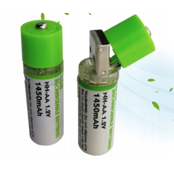 AKUMULATOR BATERIA AA ŁADOWANA USB 1450mAh ZESTAW 4 sztuki