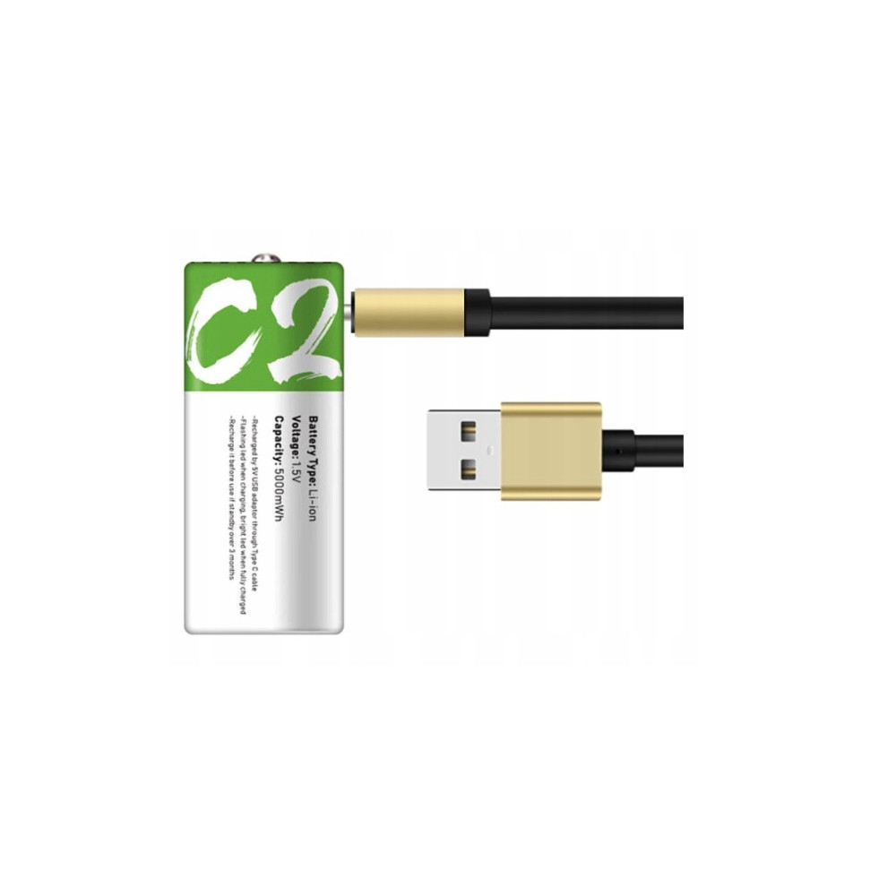 BATERIE PALUSZKI AKUMULATOR-KI C USB-C R14 2SZT WIELOKROTNEGO UŻYTKU