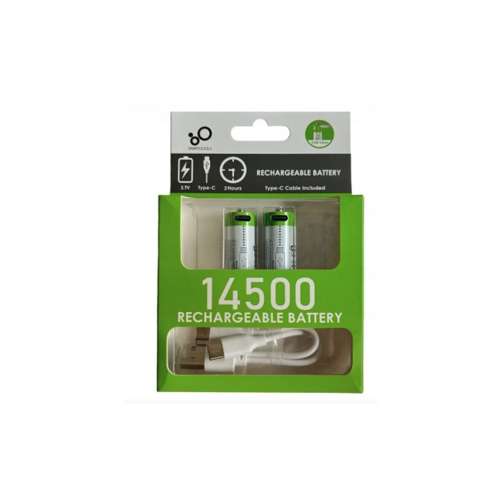 BATERIA AKUMULATOR SMARTOOOLS 3.7V 14500 700mAh 2SZT WIELOKROTNEGO UŻYTKU