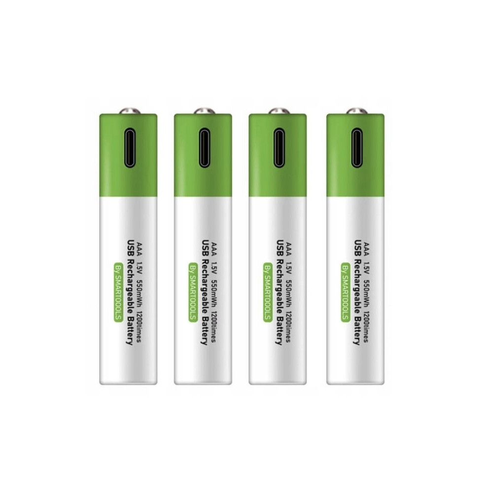 WIELOKROTNE BATERIE PALUSZKI AKUMULATORKI AAA 4 SZT ŁADOWANE KABLEM USB-C