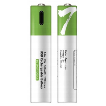 WIELOKROTNE BATERIE PALUSZKI AKUMULATORKI AAA 4 SZT ŁADOWANE KABLEM USB-C