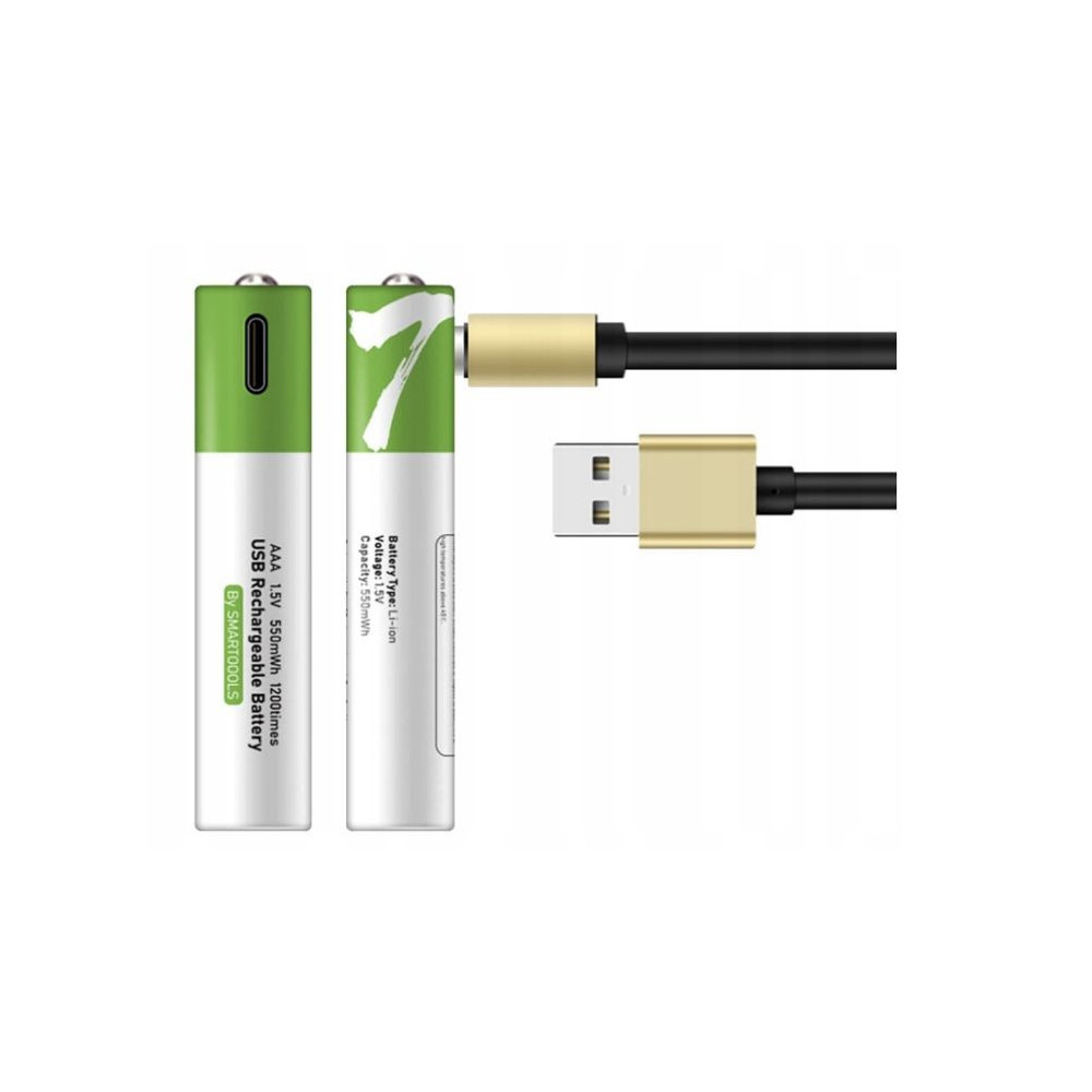 WIELOKROTNE BATERIE PALUSZKI AKUMULATORKI AAA 4 SZT ŁADOWANE KABLEM USB-C