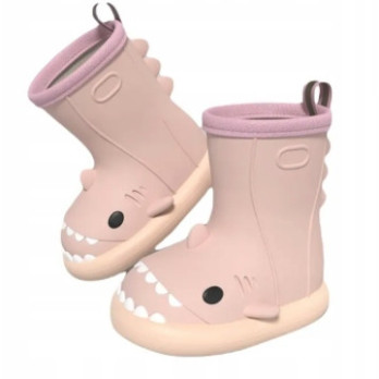 KALOSZE DZIECIĘCE REKINY SHARK-i GUMOWE BUTY 27-28 RÓŻOWE