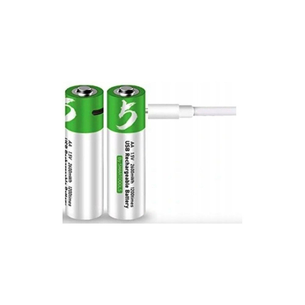 WIELOKROTNE BATERIE PALUSZKI AKUMULATORKI AA 2 SZT ŁADOWANE KABLEM USB-C