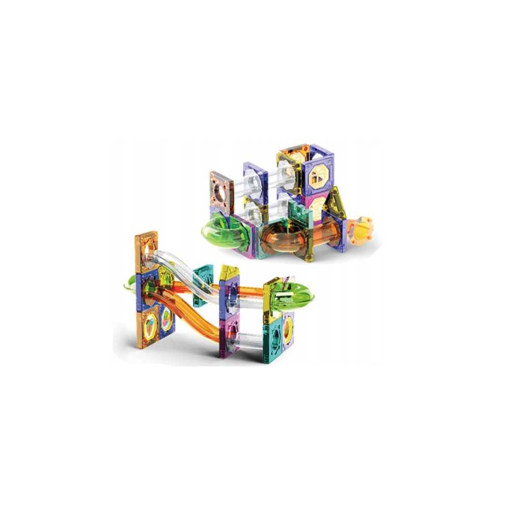 KLOCKI MAGNETYCZNE 3D TOR KULKOWY ŚWIECĄCY ZESTAW DIY 73 ELEMENTY