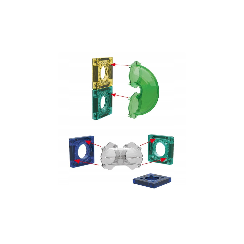 KLOCKI MAGNETYCZNE 3D TOR KULKOWY ŚWIECĄCY ZESTAW DIY 73 ELEMENTY
