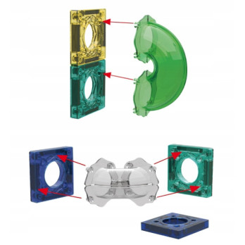KLOCKI MAGNETYCZNE 3D TOR KULKOWY ŚWIECĄCY ZESTAW DIY 73 ELEMENTY
