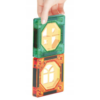 KLOCKI MAGNETYCZNE 3D TOR KULKOWY ŚWIECĄCY ZESTAW DIY 73 ELEMENTY