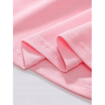 BAWEŁNIANA SUKIENKA DZIECIĘCA POLO RÓŻOWA PINK NADRUK TĘCZA 128/134