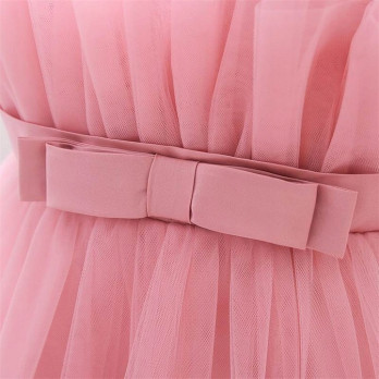 ŚLICZNA SUKIENKA DZIECIĘCA WIZYTOWA OKAZJE ROZKLOSZOWANA RÓŻOWA PINK 110