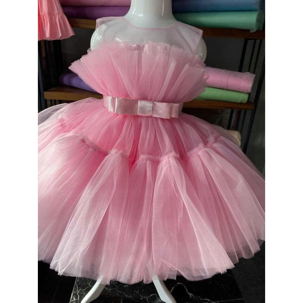 ŚLICZNA SUKIENKA DZIECIĘCA WIZYTOWA OKAZJE ROZKLOSZOWANA RÓŻOWA PINK 110