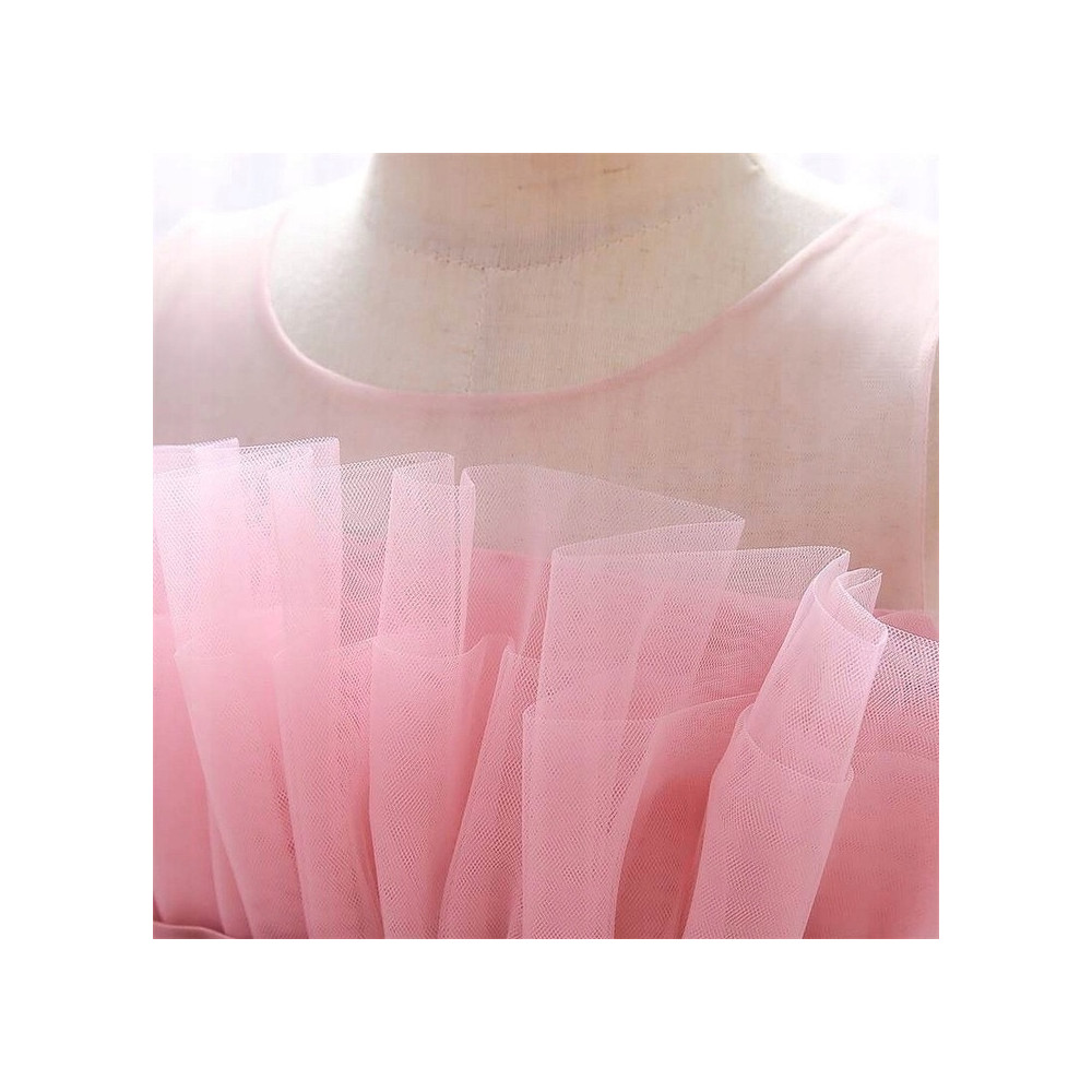 ŚLICZNA SUKIENKA DZIECIĘCA WIZYTOWA OKAZJE ROZKLOSZOWANA RÓŻOWA PINK 98/104