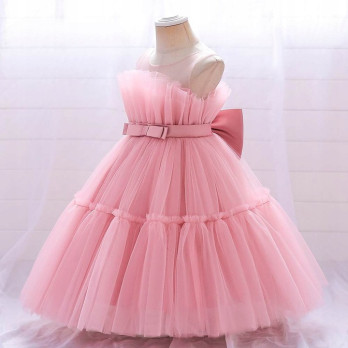 ŚLICZNA SUKIENKA DZIECIĘCA WIZYTOWA OKAZJE ROZKLOSZOWANA RÓŻOWA PINK 98/104