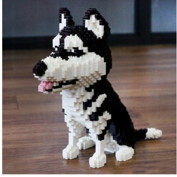 KLOCKI KONSTRUKCYJNE PIES HUSKY DOG 2100 ELEMENTÓW DLA DZIECI PREZENT