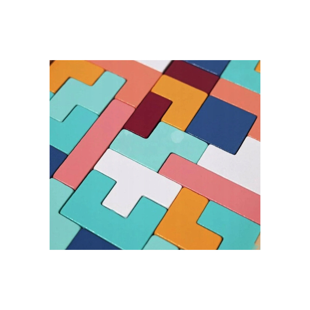 DREWNIANY TETRIS MONTESSORI DLA DZIECI SENSORYCZNA ZABAWKA EDUKACYJNA