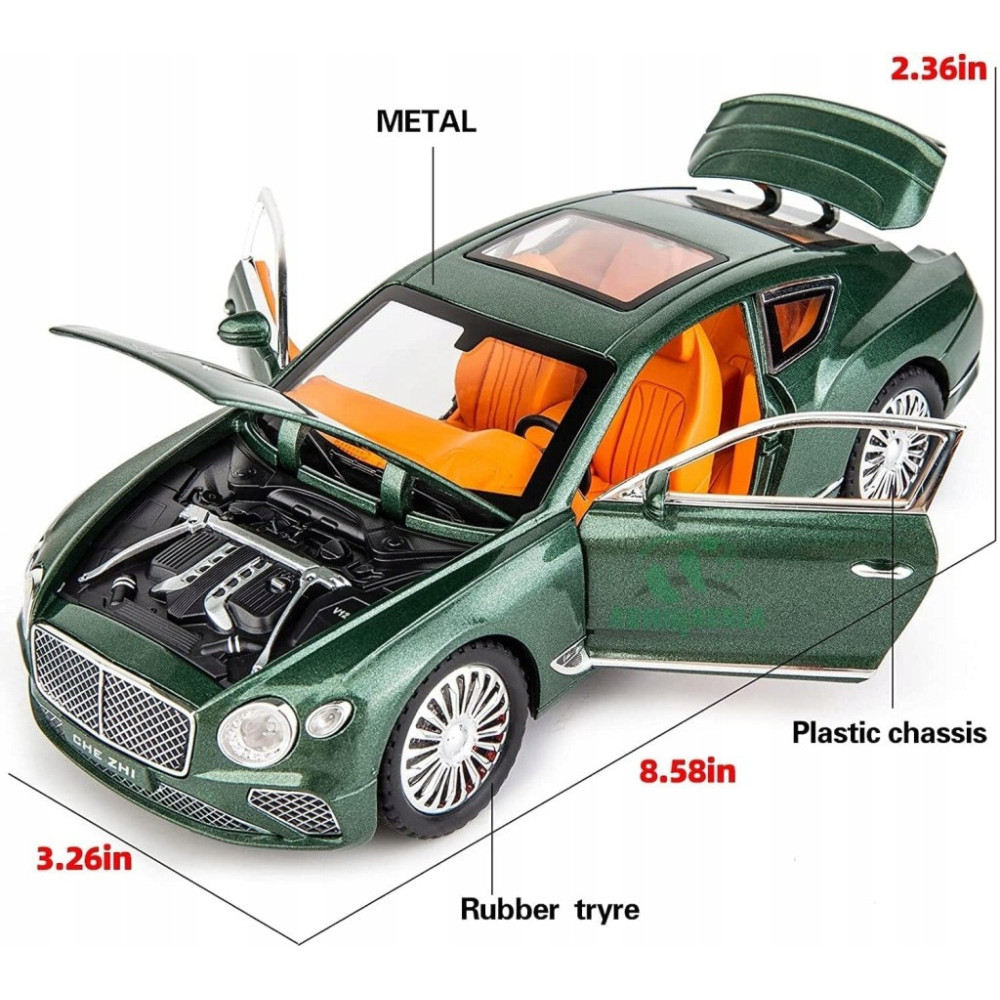 BENTLEY CONTINENTAL GT METALOWY MODEL SAMOCHODU 1:24 DŹWIĘK ŚWIATŁO CZARNY