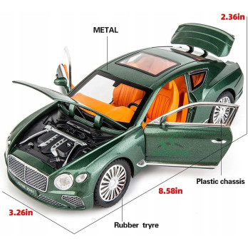 BENTLEY CONTINENTAL GT METALOWY MODEL SAMOCHODU 1:24 DŹWIĘK ŚWIATŁO CZARNY