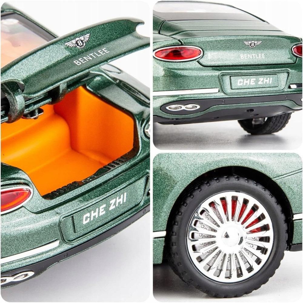 BENTLEY CONTINENTAL GT METALOWY MODEL SAMOCHODU 1:24 DŹWIĘK ŚWIATŁO CZARNY