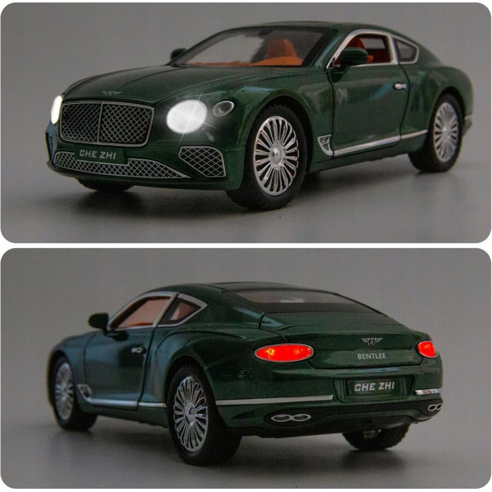 BENTLEY CONTINENTAL GT METALOWY MODEL SAMOCHODU 1:24 DŹWIĘK ŚWIATŁO CZARNY