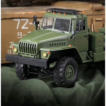 WOJSKOWY SAMOCHÓD ZDALNIE STEROWANY URAL MILITARY Z PRZYCZEPĄ 1/16 PREZENT