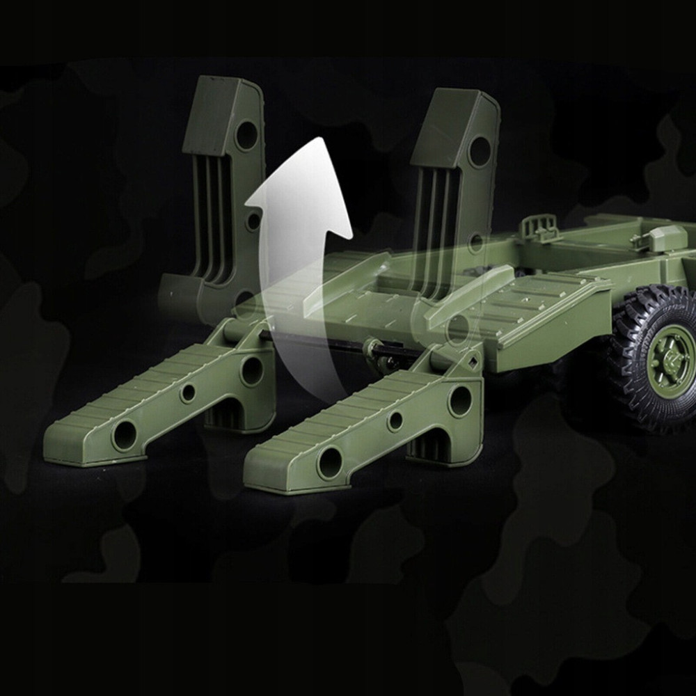 WOJSKOWY SAMOCHÓD ZDALNIE STEROWANY URAL MILITARY Z PRZYCZEPĄ 1/16 PREZENT