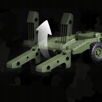 WOJSKOWY SAMOCHÓD ZDALNIE STEROWANY URAL MILITARY Z PRZYCZEPĄ 1/16 PREZENT