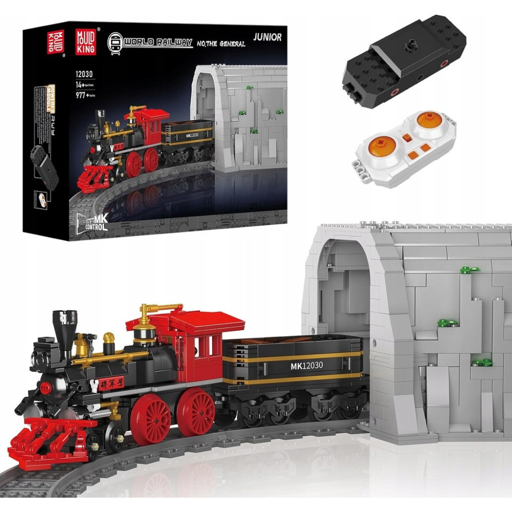 Mould King Zestaw Klocków Lokomotywa 12030 Parowa Silnik Wagon Pilot