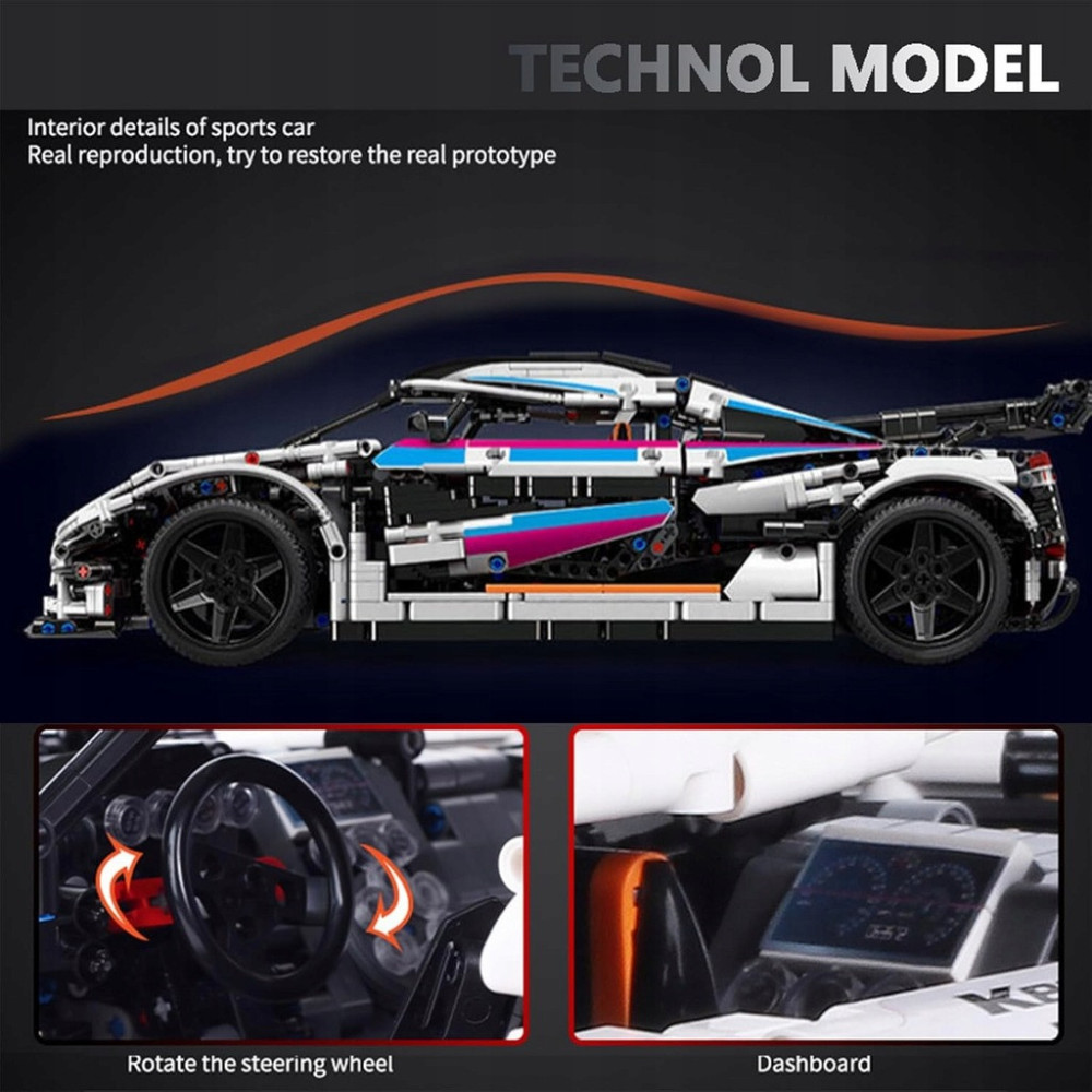 KLOCKI MOULD KING 13120S SPORTOWY MODEL SAMOCHODU KOLEKCJONERSKI 3063 ele.