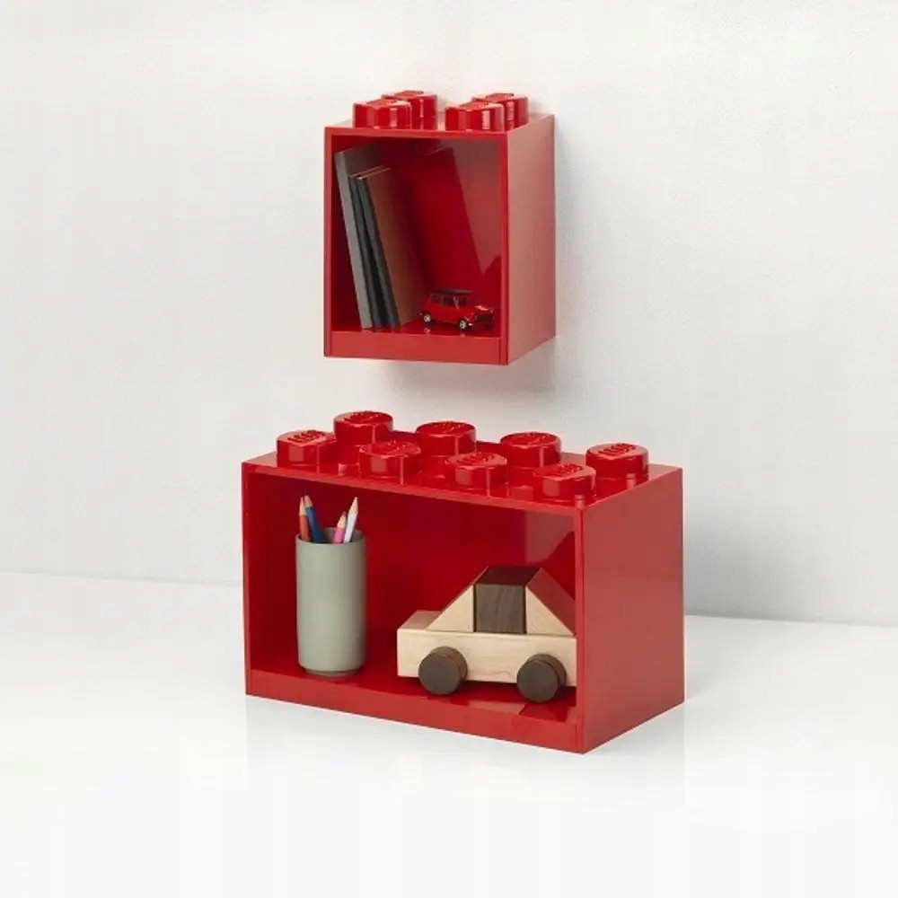 LEGO STORAGE ZESTAW DWÓCH PÓŁEK WISZĄCYCH PUDEŁKA CZERWONE RED 4117