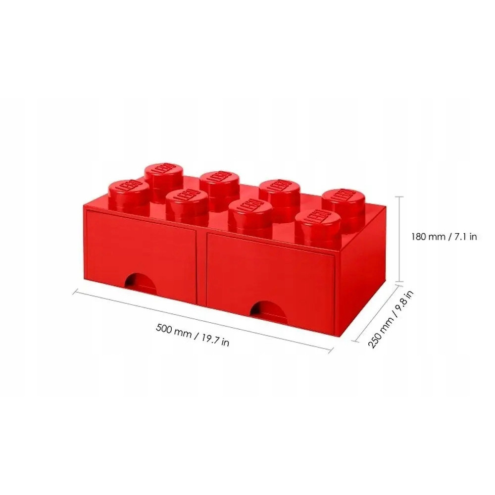 Pojemnik na klocki LEGO Brick Drawer Red czerwony do przechowywania