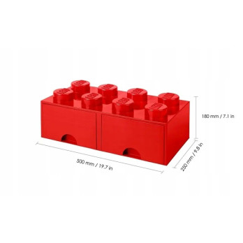 Pojemnik na klocki LEGO Brick Drawer Red czerwony do przechowywania