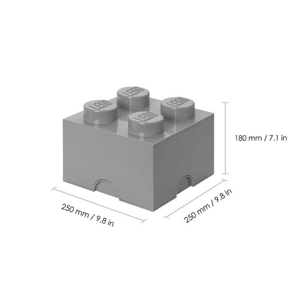 Pojemnik na klocki LEGO Storage Brick 4 Grey szary do przechowywania