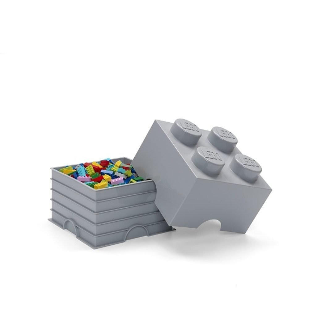 Pojemnik na klocki LEGO Storage Brick 4 Grey szary do przechowywania