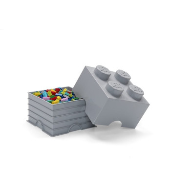 Pojemnik na klocki LEGO Storage Brick 4 Grey szary do przechowywania