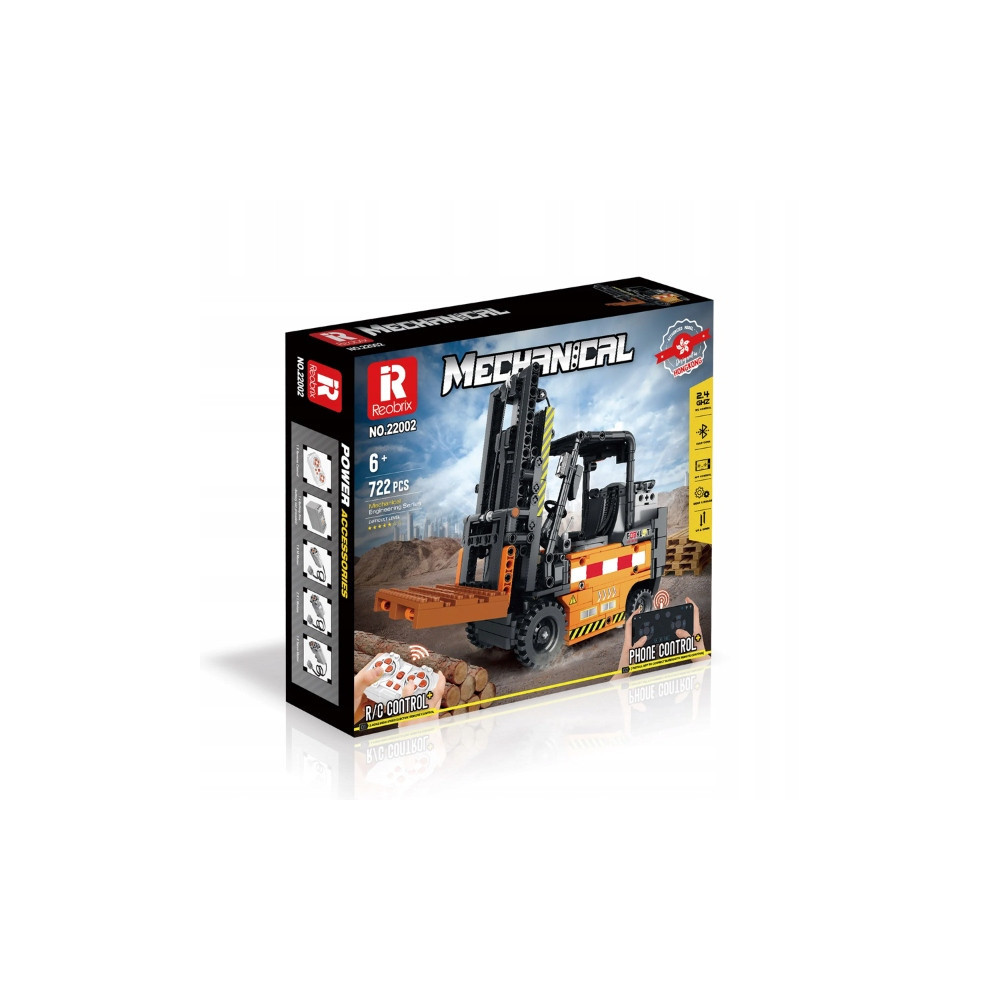 KLOCKI REOBRIX WÓZEK WIDŁOWY Z PALETĄ ENGINEERED FORKLIFT DYNAMIC 722 el.
