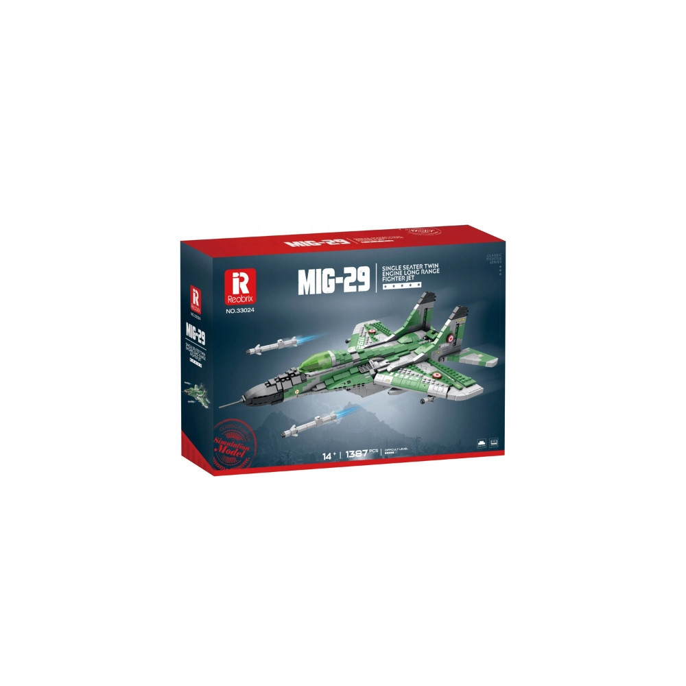 Klocki konstrykcyjne REOBRIX 33024 SAMOLOT MYŚLIWIEC MIG-29 1837 elementów