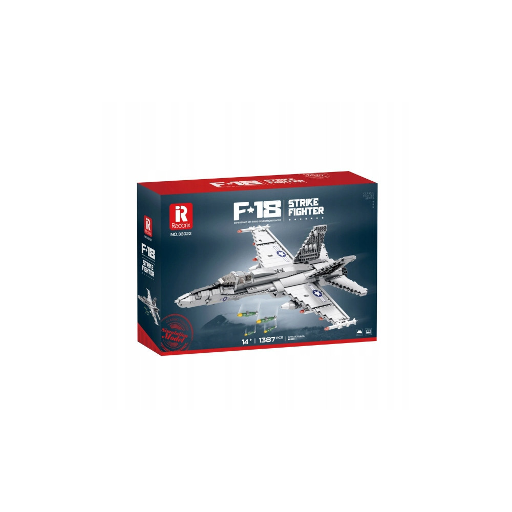 Klocki konstrykcyjne REOBRIX 33022 SAMOLOT MYŚLIWIEC F-18 1387 elementów