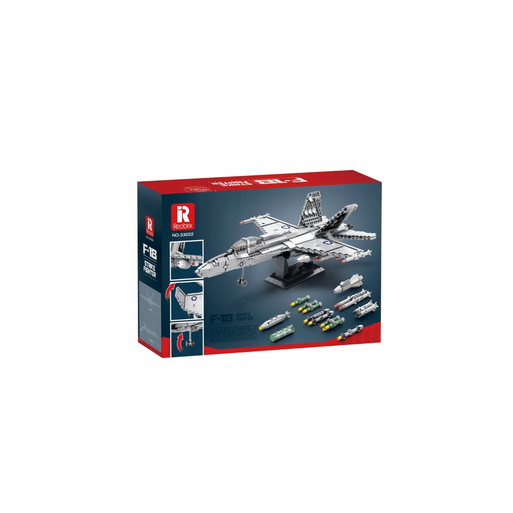Klocki konstrykcyjne REOBRIX 33022 SAMOLOT MYŚLIWIEC F-18 1387 elementów