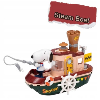 PANTASY Klocki 86907 SNOOPY Steam Boat Łódź Parowa Zestaw Klocków 3D