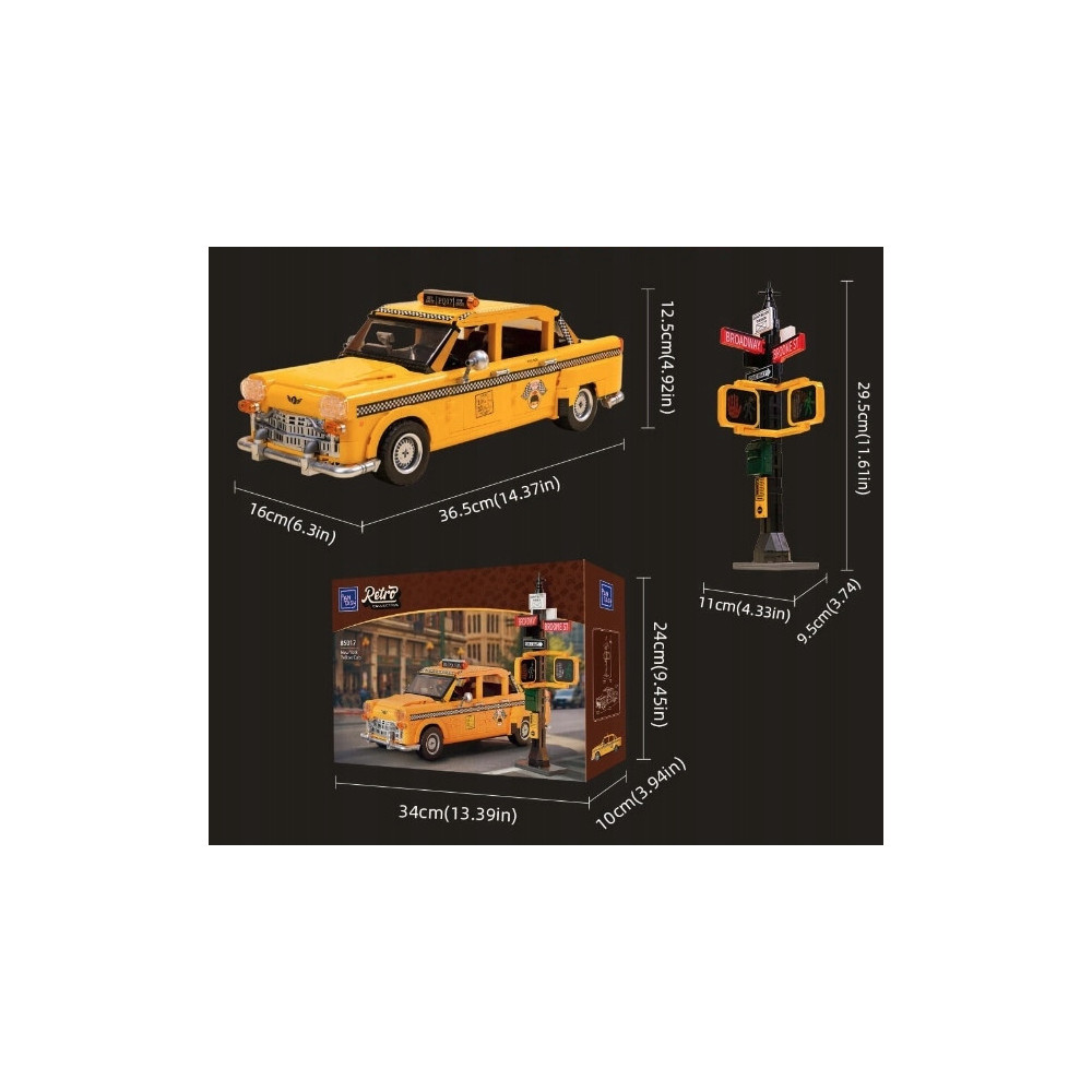 PANTASY Klocki 85017 Żółta Taksówka Retro Samochód New York otwierane drzwi