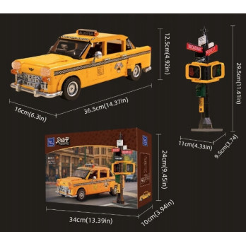 PANTASY Klocki 85017 Żółta Taksówka Retro Samochód New York otwierane drzwi