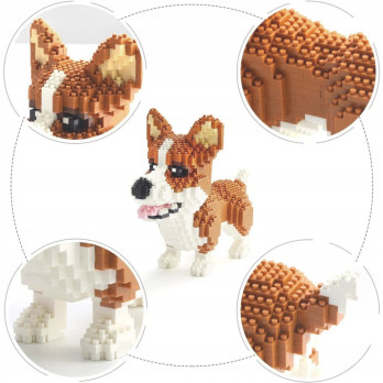 KLOCKI KREATYWNE PIESEK CORGI DO ZBUDOWANIA KLOCKI KONSTRUKCYJNE RASY PSÓW