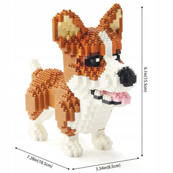 KLOCKI KREATYWNE PIESEK CORGI DO ZBUDOWANIA KLOCKI KONSTRUKCYJNE RASY PSÓW