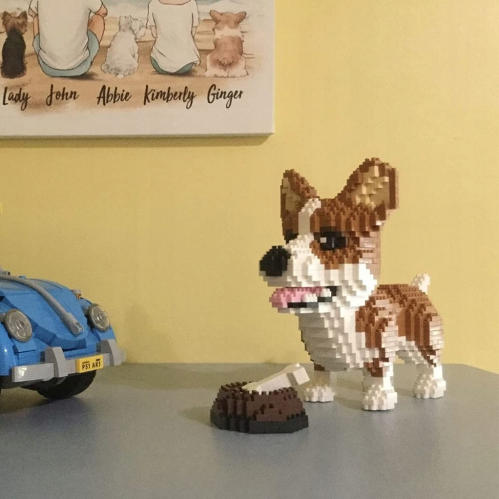 KLOCKI KREATYWNE PIESEK CORGI DO ZBUDOWANIA KLOCKI KONSTRUKCYJNE RASY PSÓW