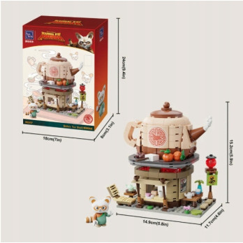 KLOCKI KUNG FU PANDA PANTASY MINI STREET VIEW STRAGAN Z HERBATĄ SHIFU 86507
