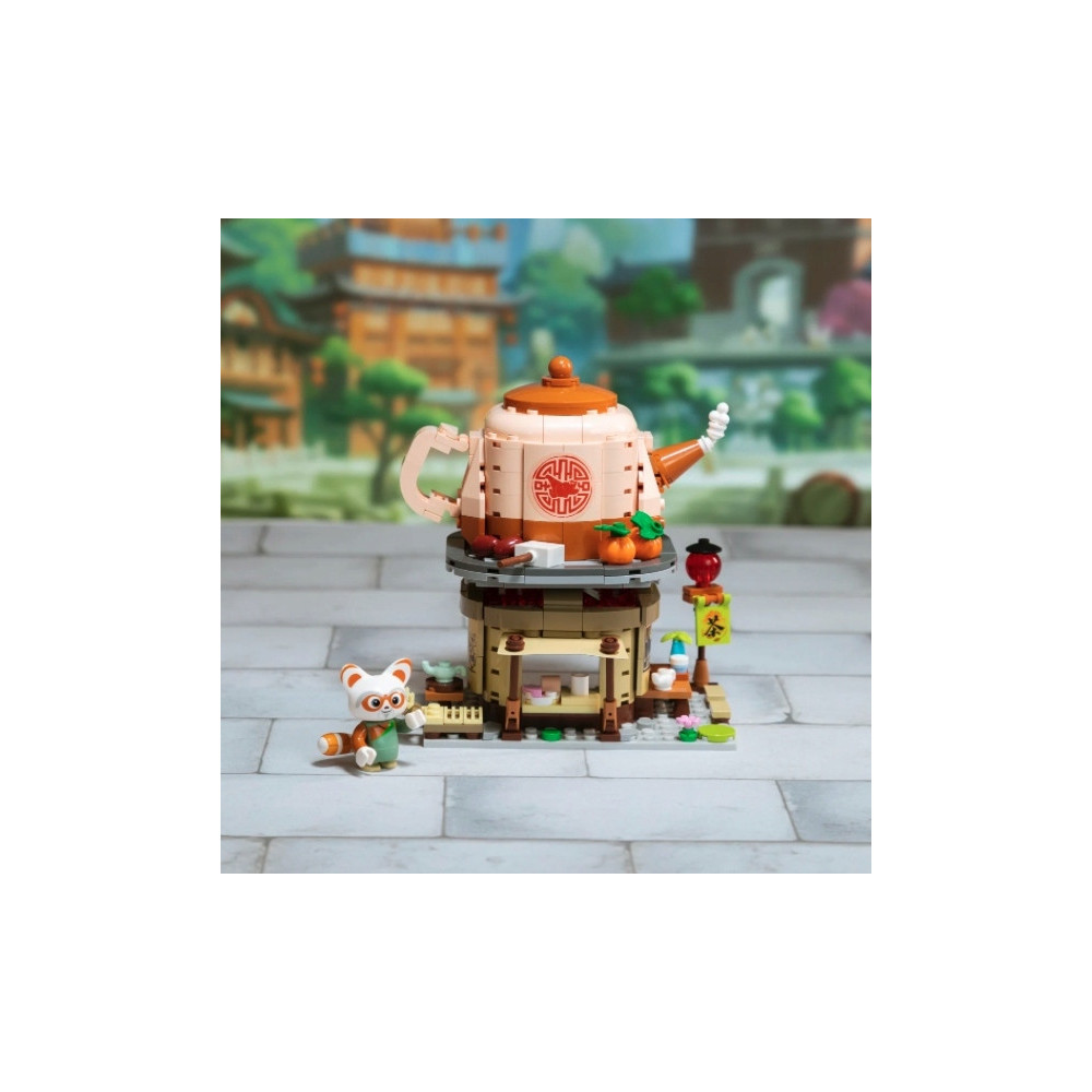 KLOCKI KUNG FU PANDA PANTASY MINI STREET VIEW STRAGAN Z HERBATĄ SHIFU 86507